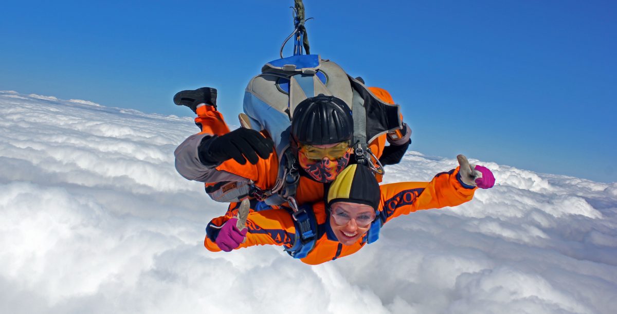 Parachuting or skydiving